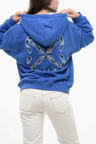 Cotton Hoodie with Back Bandana Motif