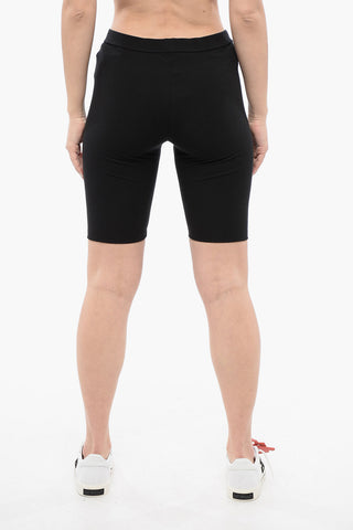 ICON Shorts Ciclista in Cotone Stretch con Logo Stampato