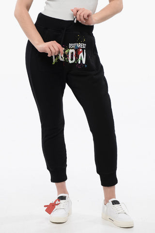 ICON Joggers in Cotone Felpato con Tasca a Toppa
