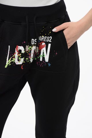ICON Joggers in Cotone Felpato con Tasca a Toppa
