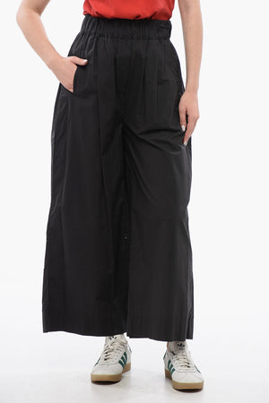 Pantaloni Cropped Fit in Popeline di Cotone