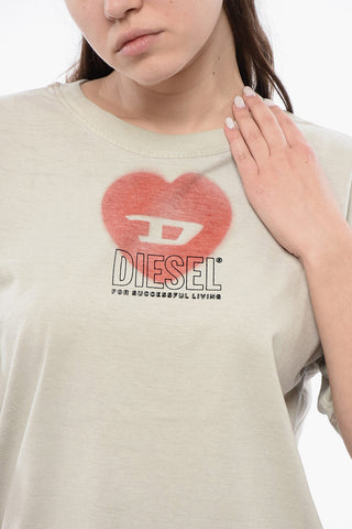 RED TAG UNISEX T-Shirt Girocollo T-BUXT-N4 in Tinta Unita con Logo Stampato 
