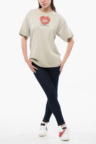 RED TAG UNISEX T-Shirt Girocollo T-BUXT-N4 in Tinta Unita con Logo Stampato 