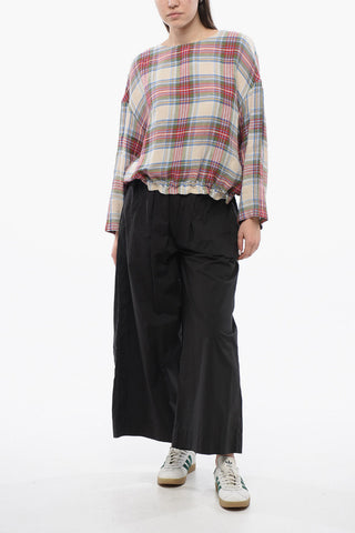Blusa SUMMER VARSITY in Misto Lino a Quadri