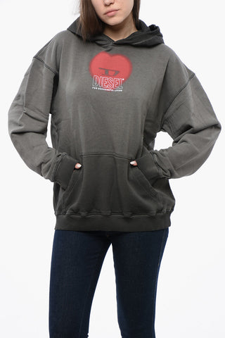 UNISEX Brushed Cotton Hoodie S-BOXT-HOOD-N10 with D-Heart Detail