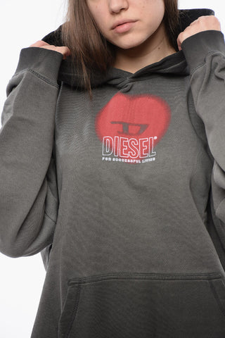 UNISEX Brushed Cotton Hoodie S-BOXT-HOOD-N10 with D-Heart Detail