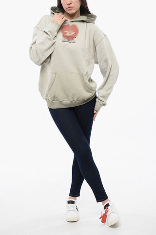 RED TAG UNISEX Felpa Hoodie S-BOXT-HOOD-N10 In Cotone con Stampa Sfumata