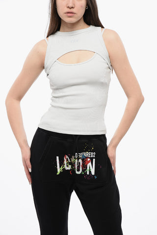 Ripp-Crop-Top mit Cut-out-Details