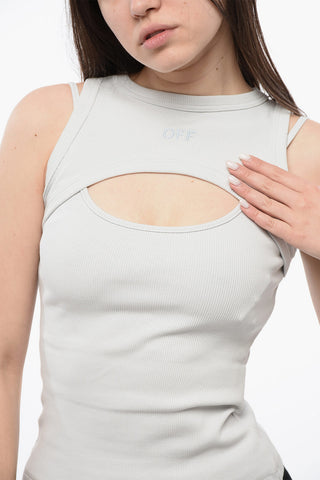 Ripp-Crop-Top mit Cut-out-Details