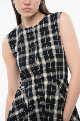 Vestito Lungo Smanicato A Quadri