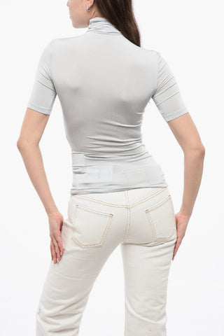 Slim-Fit-Top mit Stehkragen