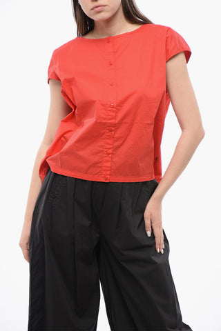 Ärmelloses Hemd aus Popeline mit Kordelzug am Saum