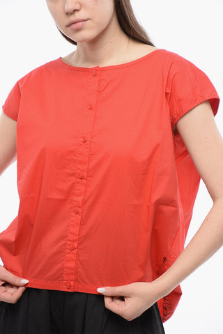 Ärmelloses Hemd aus Popeline mit Kordelzug am Saum