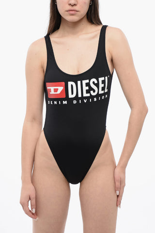 Solid Color BFSW-PAMELA One-Piece Swimsuit with Printed Logo