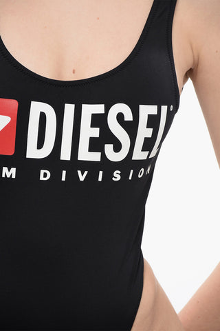 Solid Color BFSW-PAMELA One-Piece Swimsuit with Printed Logo