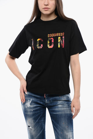 Cotton ICON Crew-neck T-shirt with Gradient Print 
