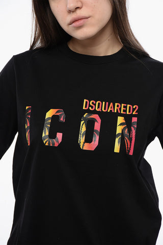 Cotton ICON Crew-neck T-shirt with Gradient Print 
