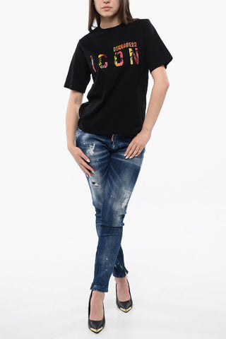Cotton ICON Crew-neck T-shirt with Gradient Print 