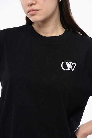 Cotton Crew-neck T-shirt With Contrast Embroidery