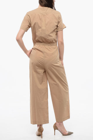 Poplin Short-Sleeve Jumpsuit