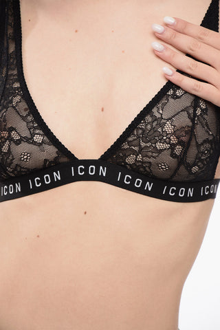 ICON Lace Triangle Bra with Logoed Elastic Band