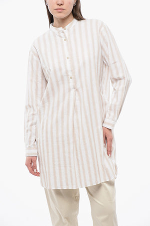 Organic Cotton Blend Blouse with Front Darts