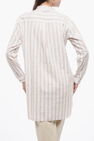 Bluse aus Bio-Baumwollmischung mit Vorderabnähern
