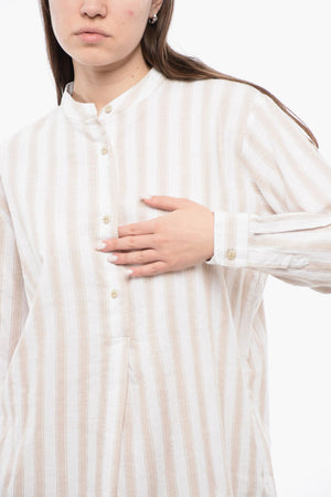 Organic Cotton Blend Blouse with Front Darts