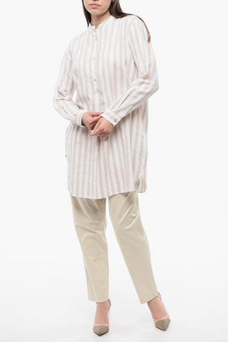 Bluse aus Bio-Baumwollmischung mit Vorderabnähern