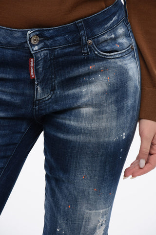Vintage Effect Skinny Fit Jeans with Ankle Zip