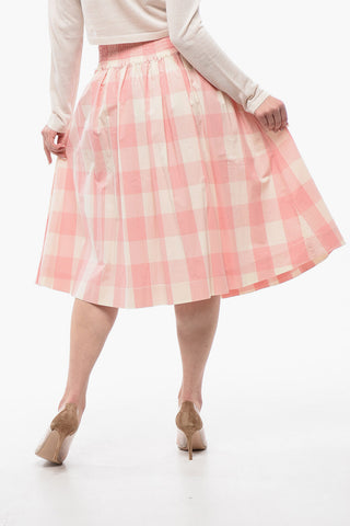 Checkered High Waisetd Circle Skirt