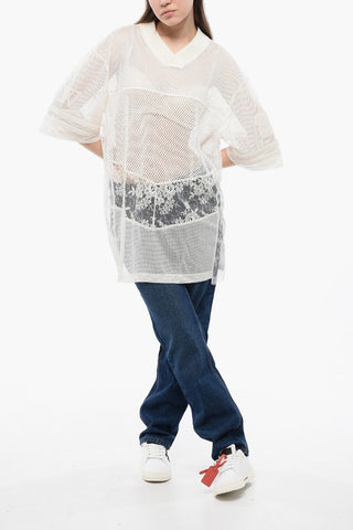 Top aus Mesh und Spitze