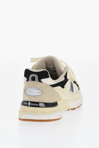 Two-Tone Mesh and Suede Low-Top Sneakers