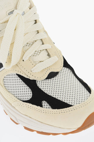 Two-Tone Mesh and Suede Low-Top Sneakers