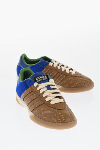 WALES BONNER Leather SAMBA PNY Sneakers with Pony Fur Detail