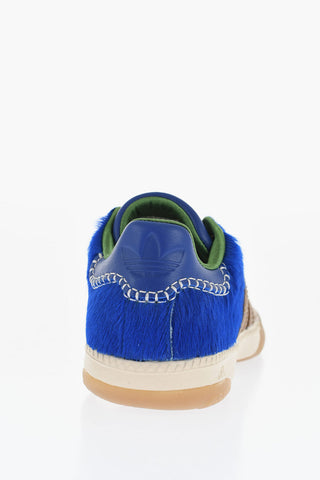WALES BONNER Leather SAMBA PNY Sneakers with Pony Fur Detail
