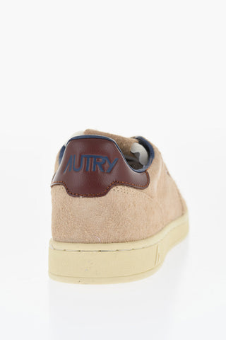 Suede Low Top Sneakers with Contrasting Detail