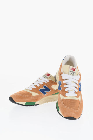 Sneakers Basse In Suede E Tessuto con Monogram a Contrasto