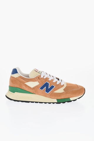 Sneakers Basse In Suede E Tessuto con Monogram a Contrasto