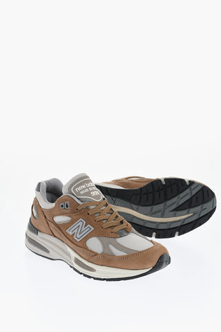Leather and Fabric Low-Top Sneakers