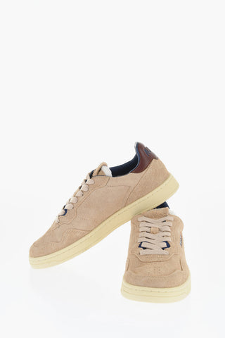 Suede Low Top Sneakers with Contrasting Details