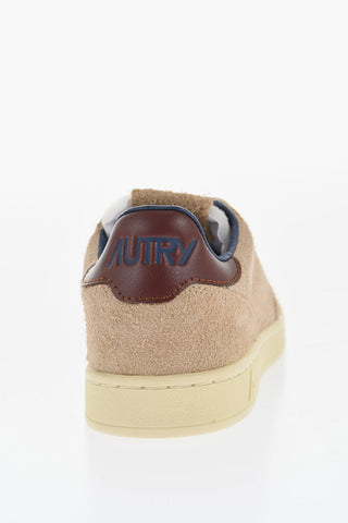 Suede Low Top Sneakers with Contrasting Details
