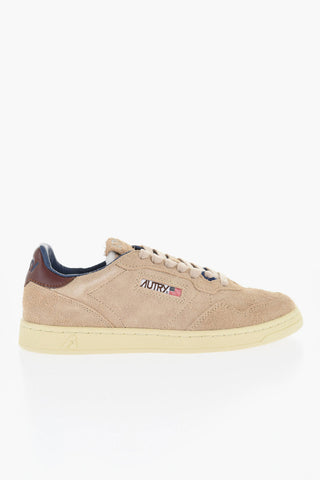 Suede Low Top Sneakers with Contrasting Details