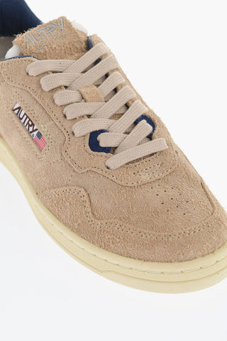 Suede Low Top Sneakers with Contrasting Details