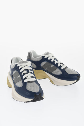 Two-Tone Fabric and Leather Low-Top Sneakers