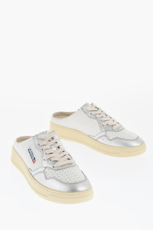 Two-Tone Leather Sabot Sneakers