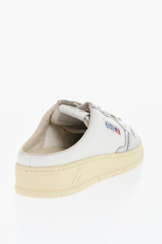 Two-Toned Leather Sabot Sneakers