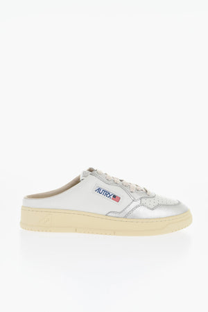 Two-Tone Leather Sabot Sneakers