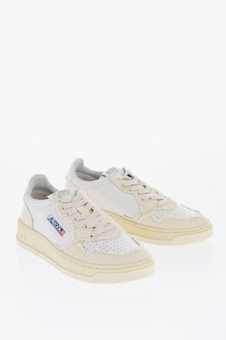 Vintage Effect Leather Low-top Sneakers