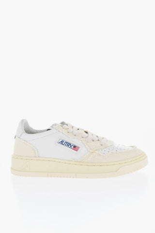 Vintage Effect Leather Low-top Sneakers
